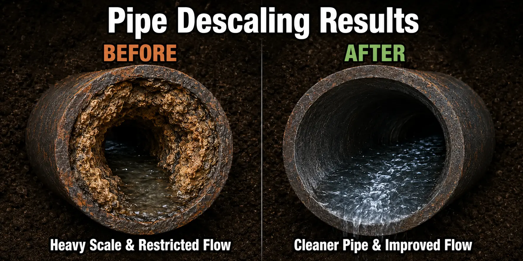 Northern Virginia Pipe Descaling Before After